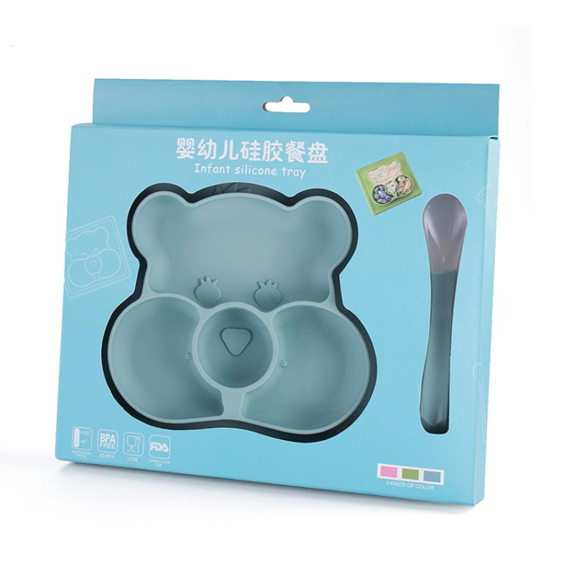High Quality Divided Toddler Plate Set Toddlers Food Bowls Baby Silicone Feeding Plate