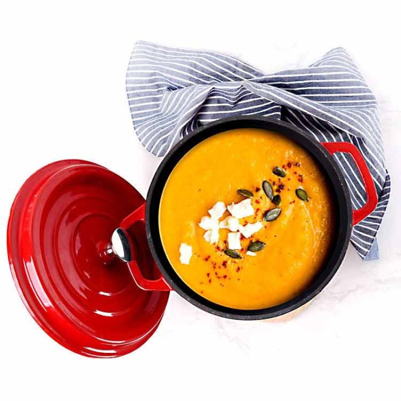 New Best-selling Kitchen Customized Enamel Cooking Pots Set Wholesale Nonstick Enamel Cast Iron Cookware