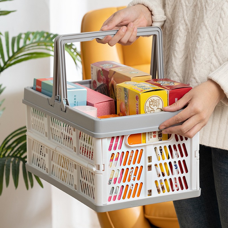 Hot Selling Shopping Snacks Food Home Large Stackable Toy Car by Folding Pp Plastic Basket Organizer for Kitchen Storage