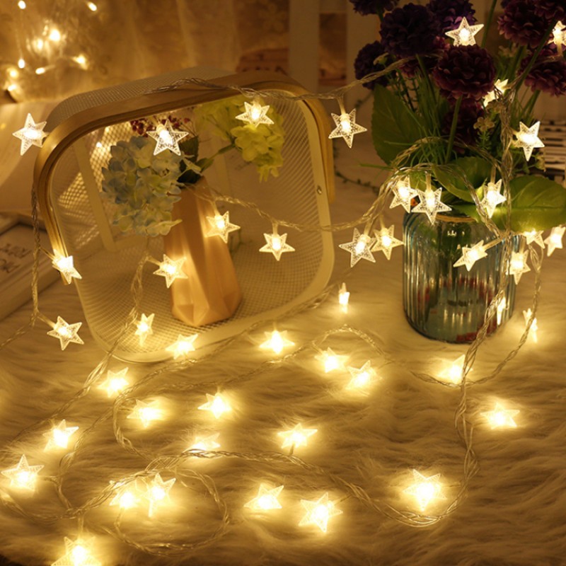 Led Christmas Light Party 10/20/60LED Stars Outdoor Christmas Ball Led Copper Wire Light Christmas Ornament Light