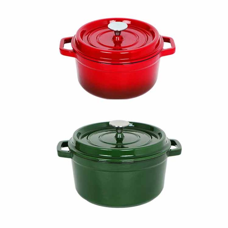 New Best-selling Kitchen Customized Enamel Cooking Pots Set Wholesale Nonstick Enamel Cast Iron Cookware
