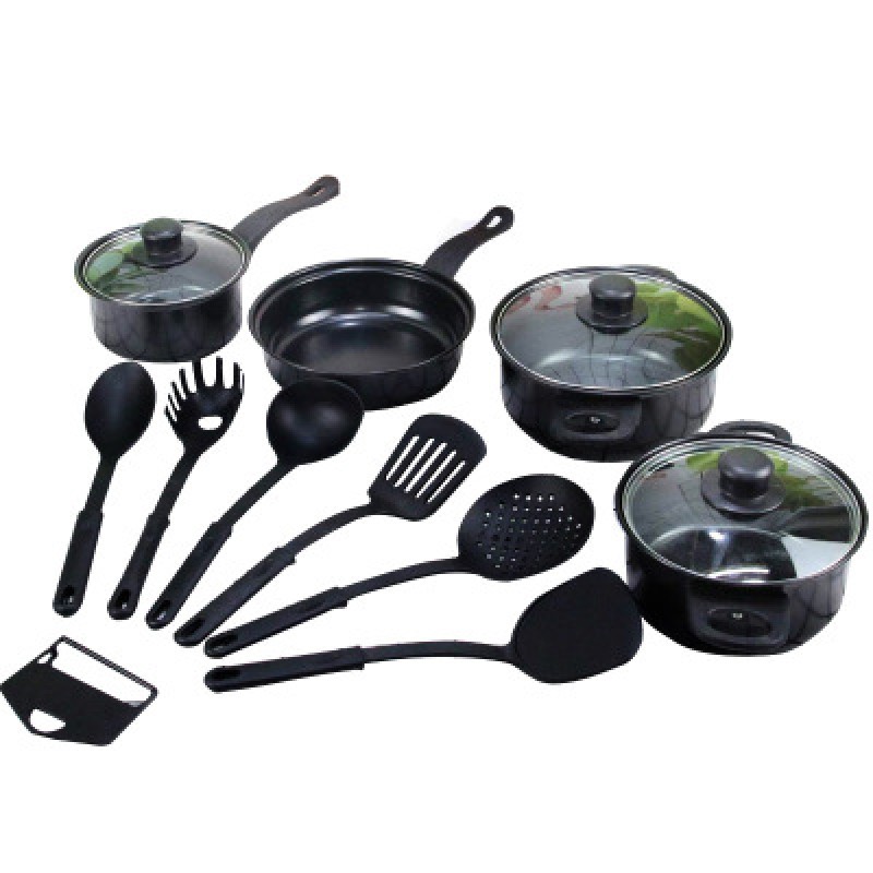 Hot Selling 13pcs Cheap Kitchen Housewares Iron Non Stick Kitchen Pots Cookware Sets Pots and Pans Sets