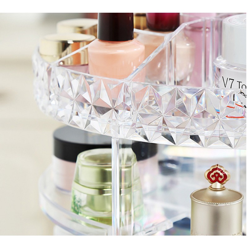 Hot Sale Makeup Organizer Display Stand Acrylic Cosmetic Organizer 360 Rotating Cosmetic Storage Rack Large Capacity