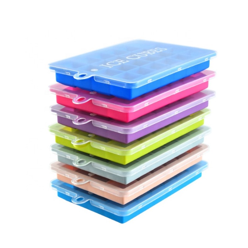 Hot Selling Silicone Large Ice Tray Ice Trays for Freezer With Lids Mini Ice Maker