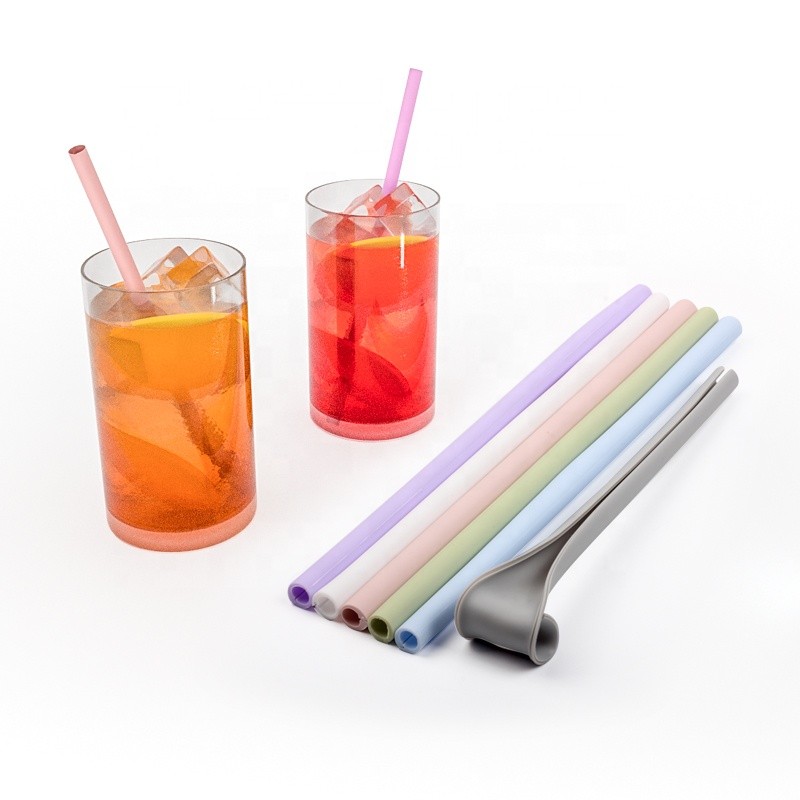 BPA Free Silicone Straw Openable and Washable No Brush Needed Reusable Snap Straw