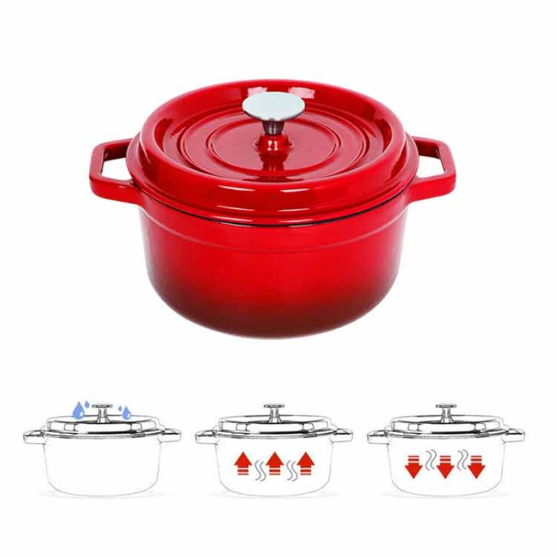 New Best-selling Kitchen Customized Enamel Cooking Pots Set Wholesale Nonstick Enamel Cast Iron Cookware