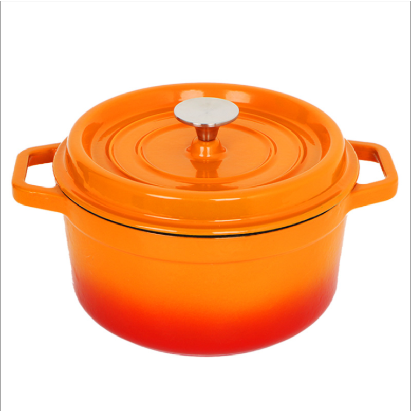 Factory High Quality Cookware OEM ODM Available Red Cast Iron Enamel Casserole Cooking Pot with Insulation Pads