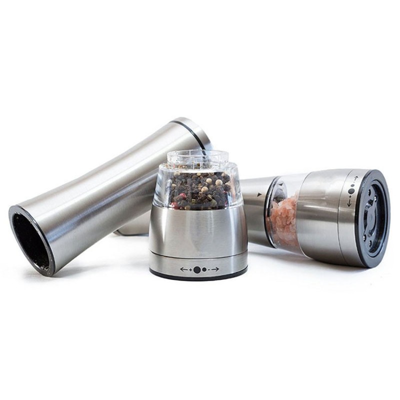 Professional Manufacturer Selling Adjustable Coarseness Premium Portable Stainless Steel Salt and Pepper Grinder Mill Set
