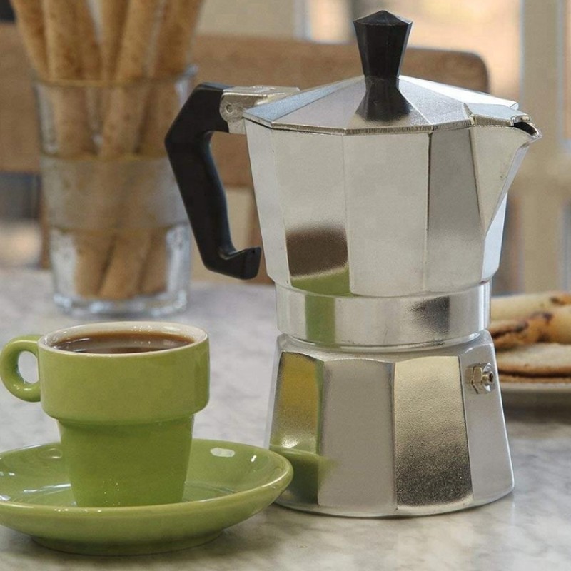 Stainless Steel Moka Pot Induction Espresso Maker and Coffee Pot with Free Sample