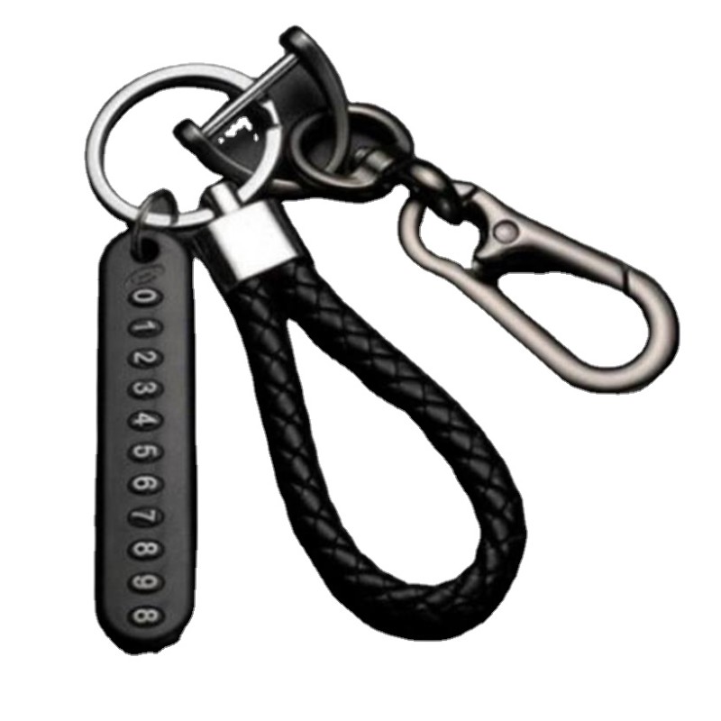 Flash Sale Anti-Lost Car Key Pendant Split Rings Keychain Phone Number Card Keyring Auto Vehicle Key Chain Car Accessories