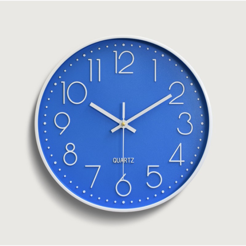 Online Hot Selling Sale New Product 12 Inch 30cm Injection Color Plastic Round Silent Wall Clock Home Decoration Tool Supplies
