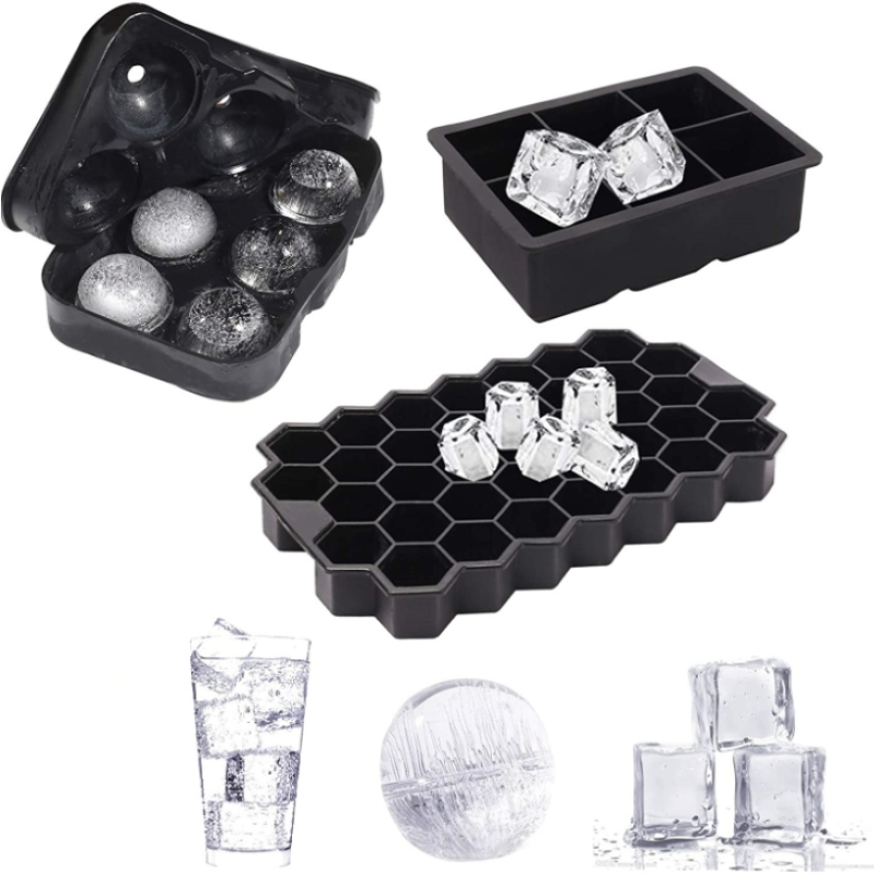 Food Grade Silicone Ice Tray Set Honeycomb Ice Tray Silicone 6 Square Ice Tray Silicone 6 Round