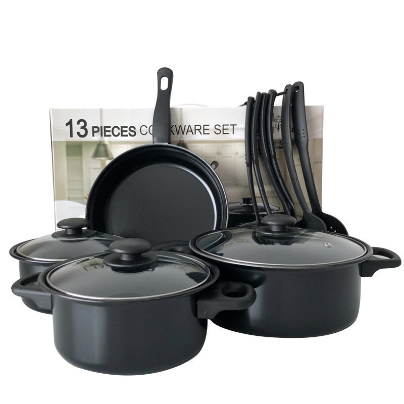 Hot Selling 13pcs Cheap Kitchen Housewares Iron Non Stick Kitchen Pots Cookware Sets Pots and Pans Sets
