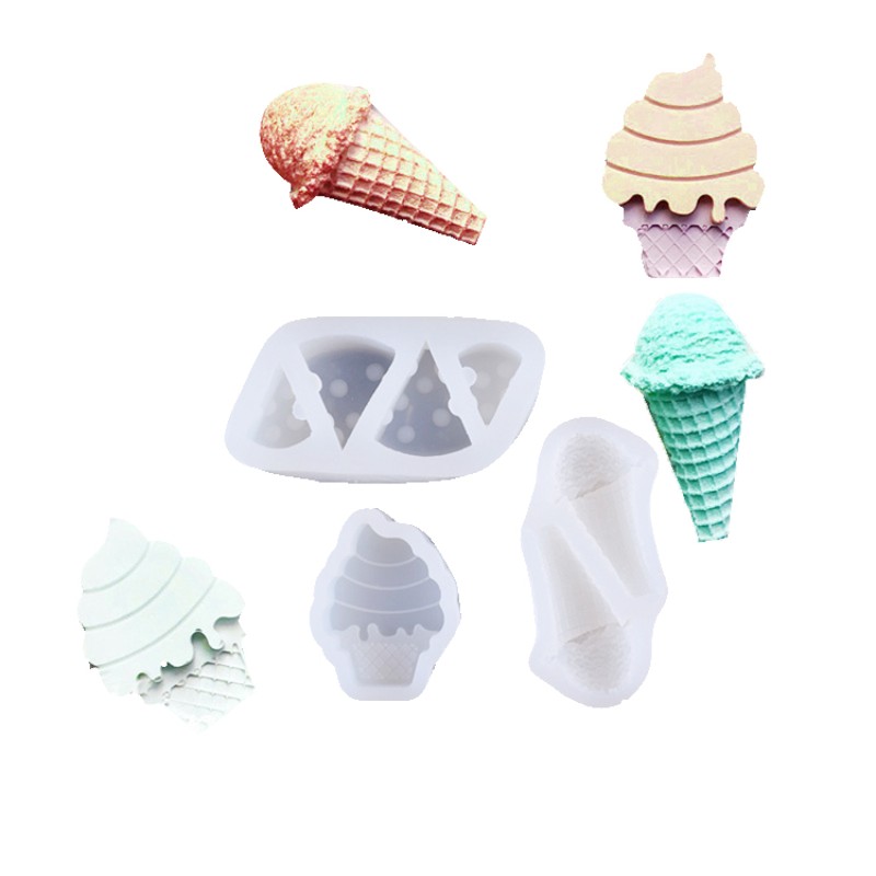 New Product Miniature Sweets Polymer Clay Resin Jewelry Charms 3D Ice Cream Silicone Mold Cake Tools