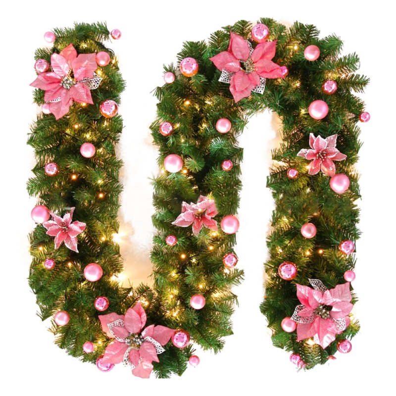 Christmas Wreath for Front Door Handmade Rattan Garland Shopping Mall Christmas Tree Door Decoration Wreath Guirnalda Navidad