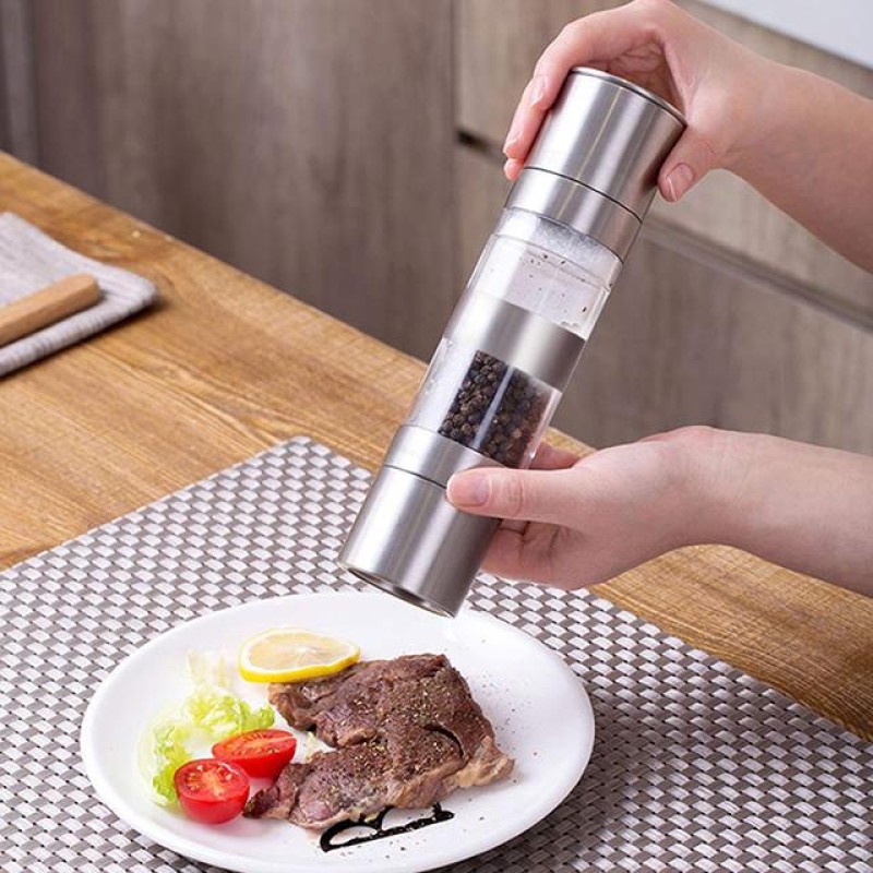 Multifunctional 2 in 1 Salt Pepper Grinder Mill with Adjustable Coarseness