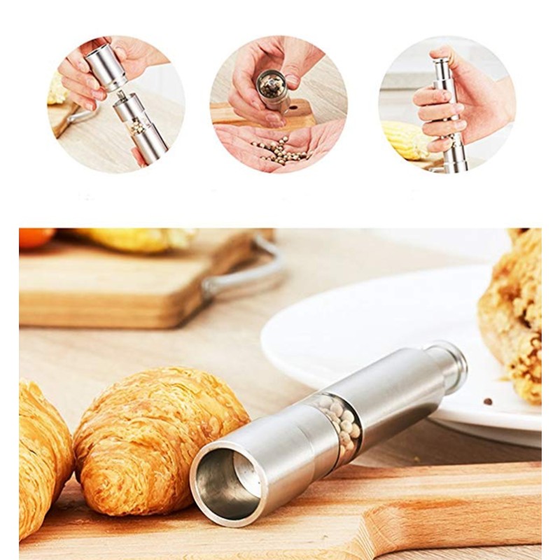 Factory Supply Premium Salt Grinder Bottle Stainless Steel Salt and Pepper Grinder Set Stainless Steel Pepper Mill and Salt Mill