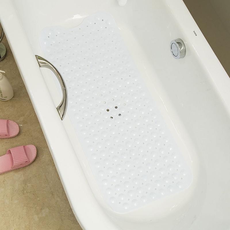 Hot Selling Extra Large PVC Bathroom Mats Non-Slip Shower Tub Mat Suction Cups Machine Washable Bathtub Drain Holes Plants