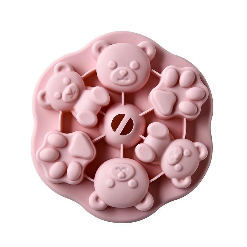 Silicone Baby Auxiliary Mold Bear Ice Cream Jelly Can Be Steamed Hot Rice Cake Jelly Baking Mold Tool