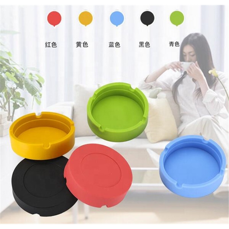 Custom logo Portable Heat Resistance Silicone Cigar Ash Tray Ashtray