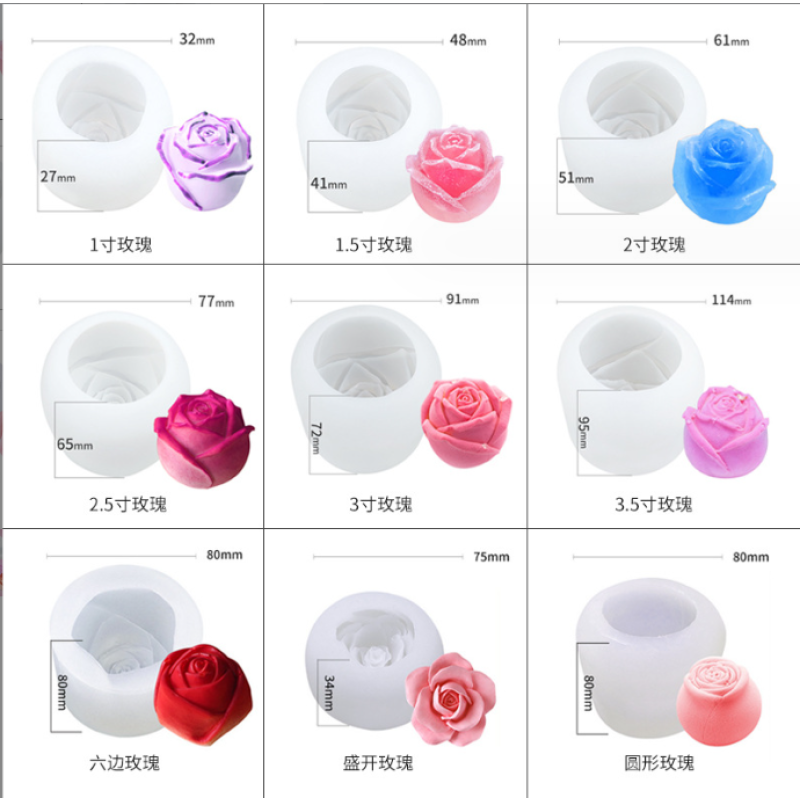 New Product 3D Rose Flower Silicone Fondant Mold DIY Craft Resin Mold Cake Candle Soap Making Mousse Ice Cake Chocolate Mold
