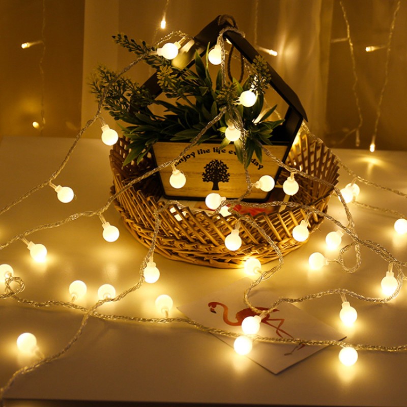 Led Christmas Light Party 10/20/60LED Stars Outdoor Christmas Ball Led Copper Wire Light Christmas Ornament Light