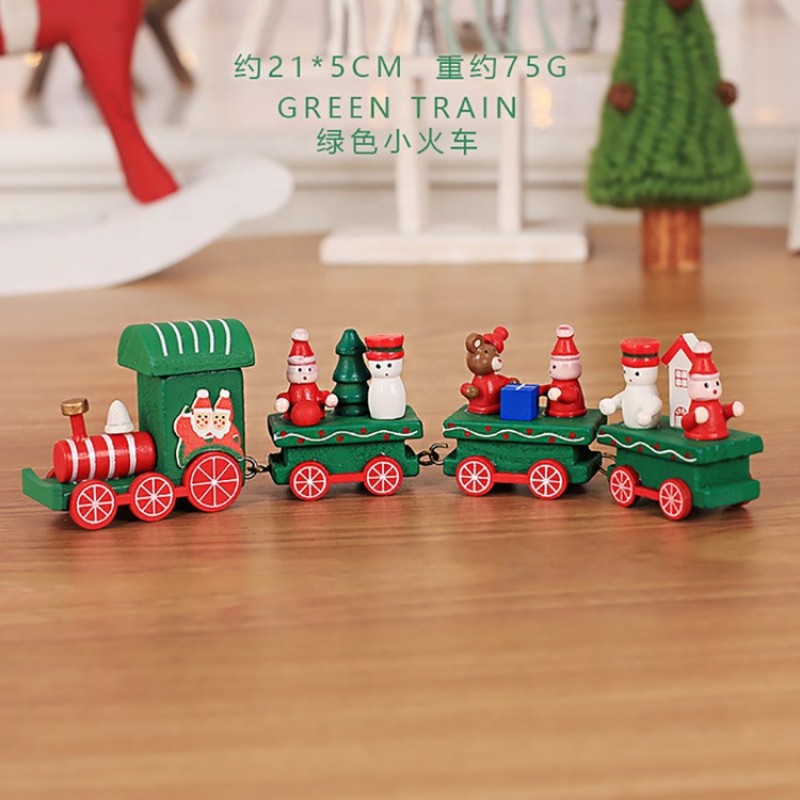 Eco-friendly Markdown Sale Wood Christmas Decorations Good Quality Gift Box Package Wooden Train Children's Gifts Christmas Pres