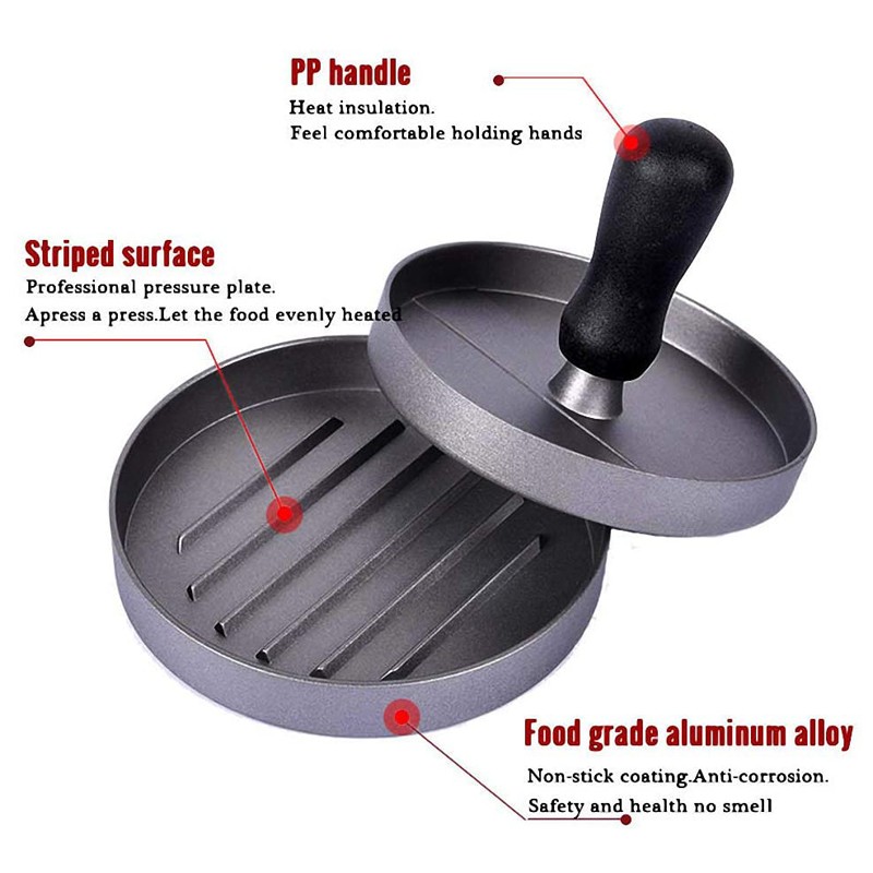 Wholesale Price Food Grade Aluminum Burger Press Non-Stick Coated Hamburger Patty Maker for Home Kitchen Use