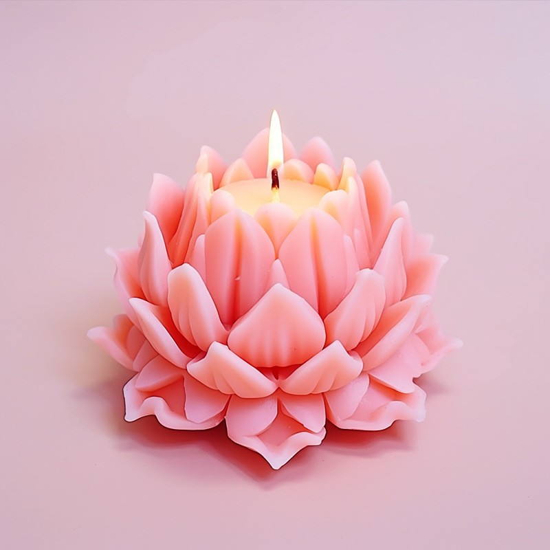 Source Factory Lotus Aromatherapy Candle Silicone Mold Handmade Simulation Flower Car Diffuser Stone Mold