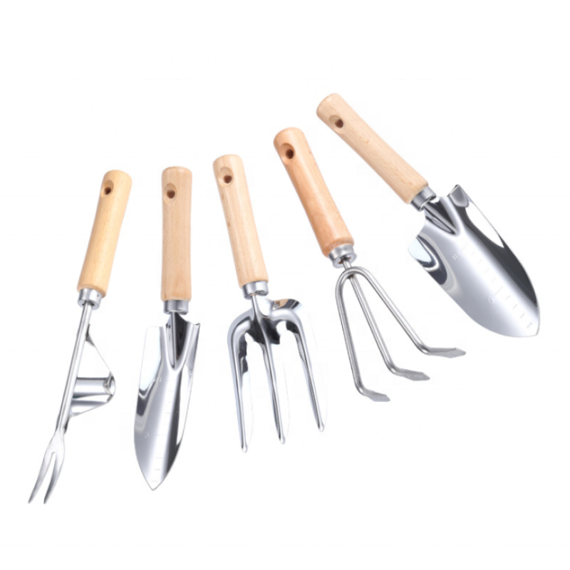 Garden Tool Set - 4 Pieces 5 Pieces Heavy Duty Garden Hand Tools Kit with Wooden Handle