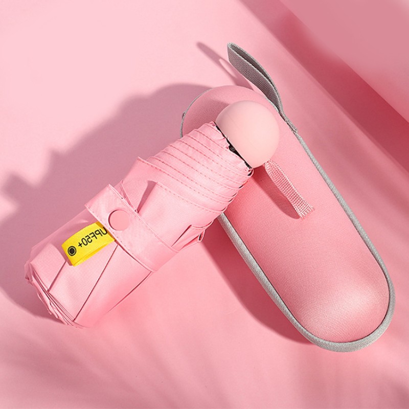 Small Mini Pocket 5 Folding Umbrella With Mini Case Windproof