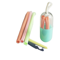 BPA Free Silicone Straw Openable and Washable No Brush Needed Reusable Snap Straw