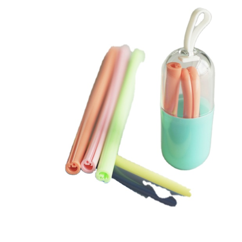 BPA Free Silicone Straw Openable and Washable No Brush Needed Reusable Snap Straw