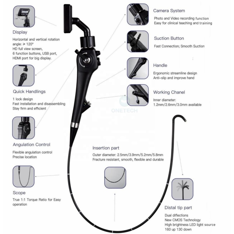 AL-8 Competitive Price ENT Video Endoscope Flexible Endoscope Ureteroscope Laryngoscope Cystoscope Biliary Endoscope