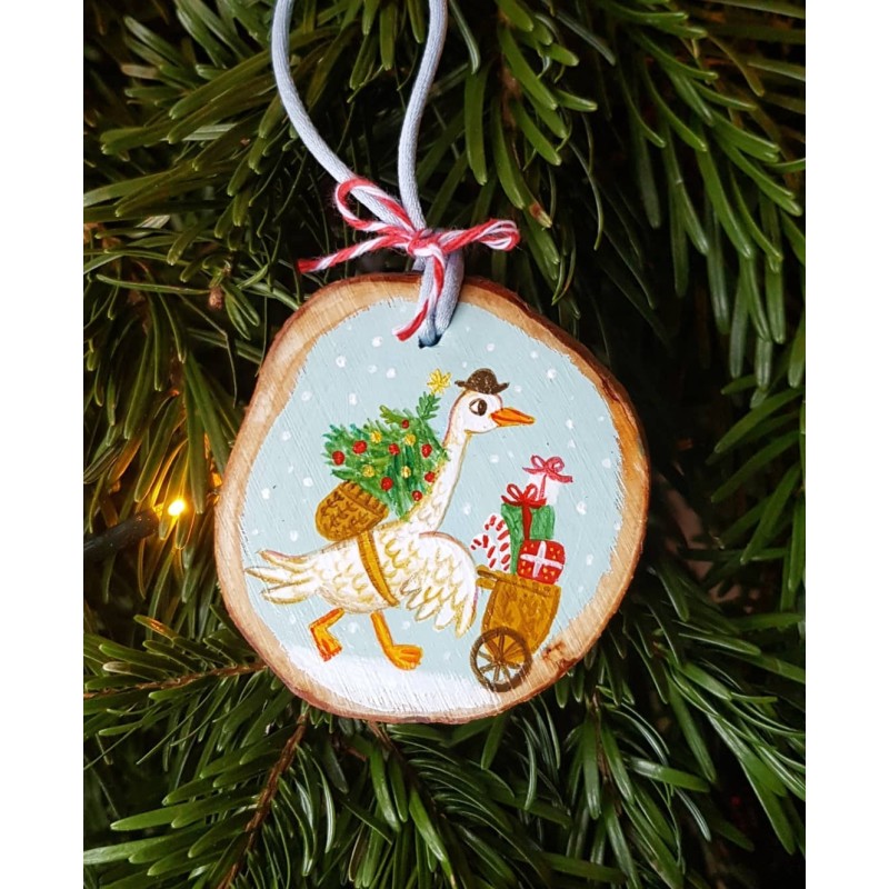 Custom DIY Craft Natural Wood Slice Paint Christmas Round Tree Ornament Wood Slice