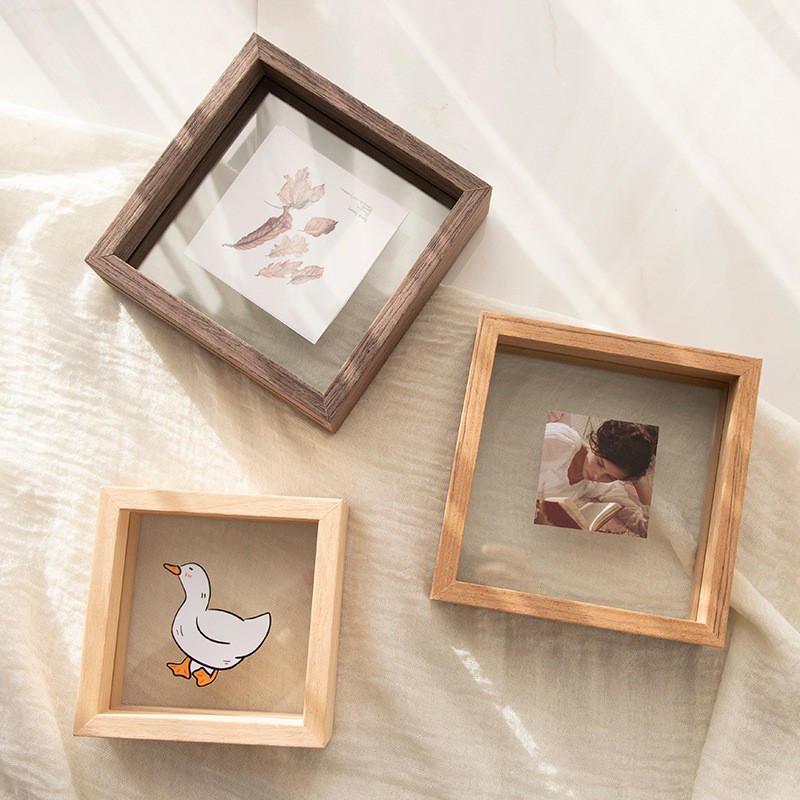 New Design Double-Sided Wood Picture Floating Photo Frame Home Decor