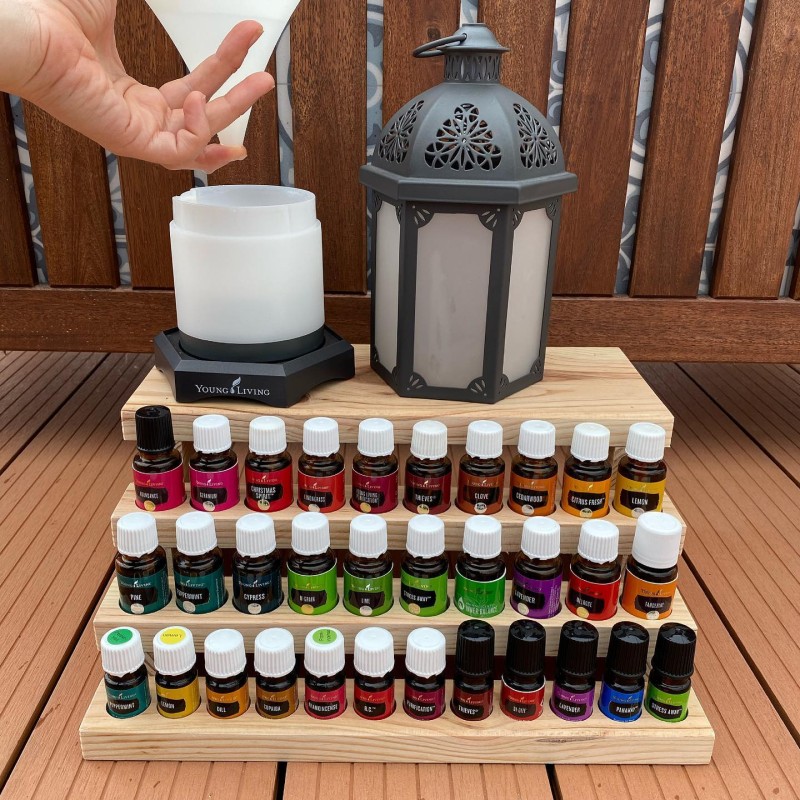 Custom Wooden Essential Oil Storage Organizer Display Stand