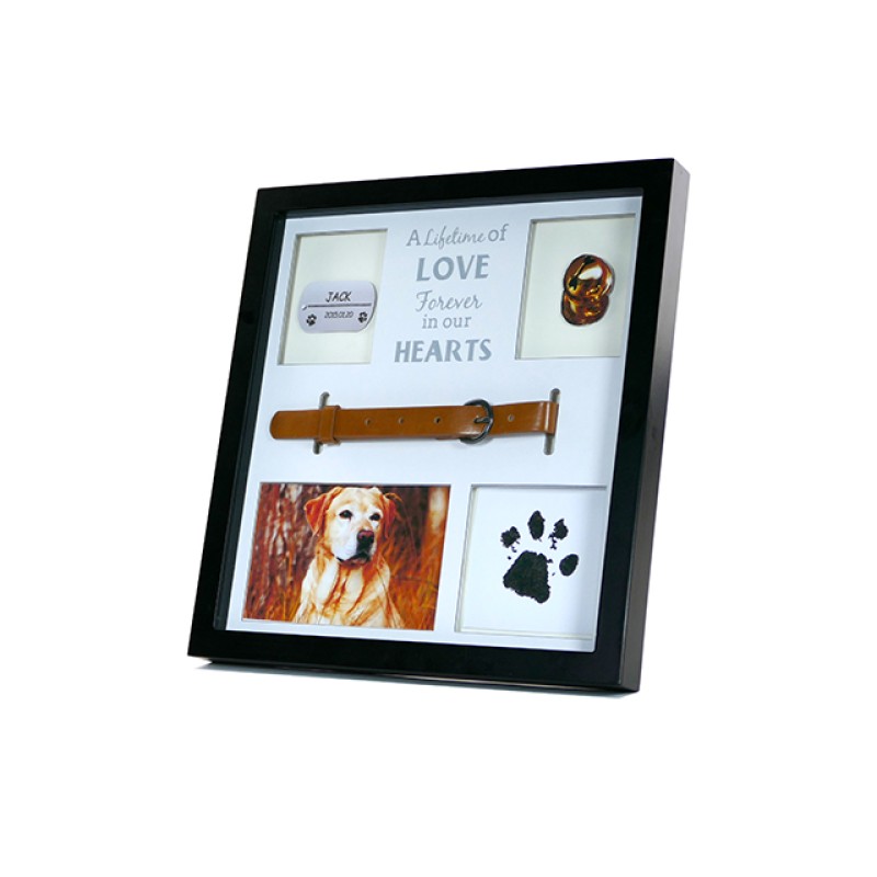Custom Personalized Pet Memorial Paw Print Photo Frame with Inkless Pad