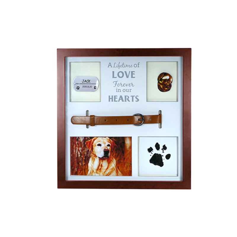 Custom Personalized Pet Memorial Paw Print Photo Frame with Inkless Pad