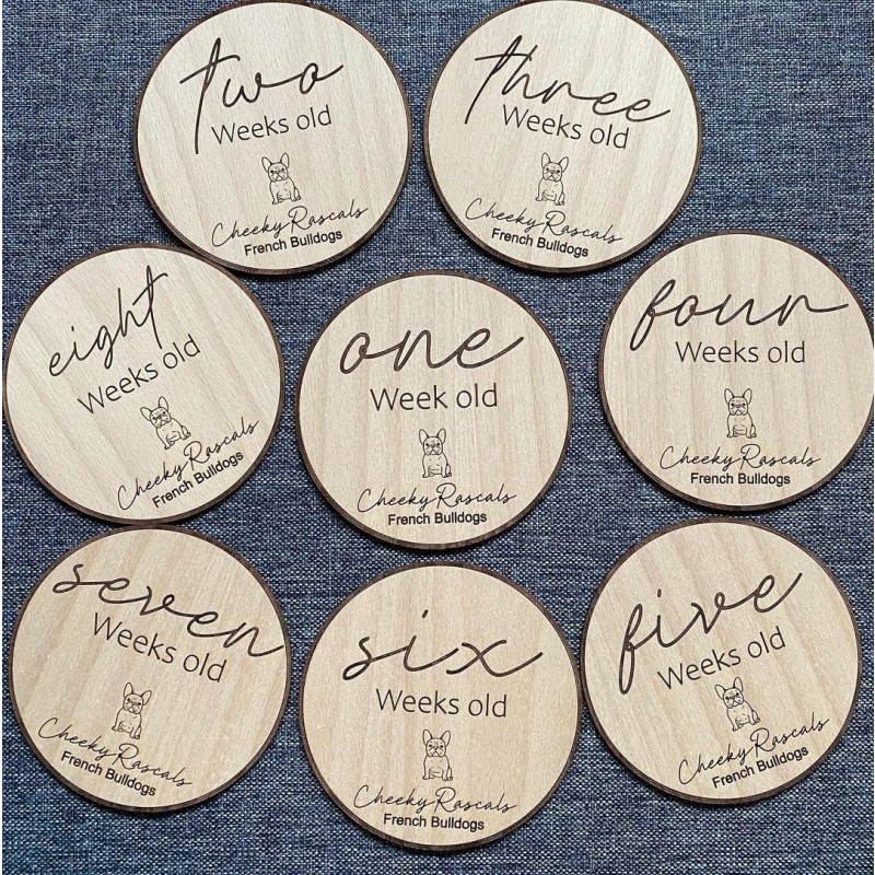 Custom Design Engraved Announcement Print Polyester Milestone Wood Card