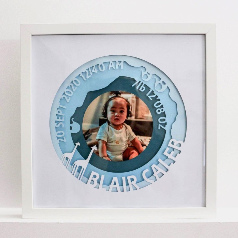 Wholesale Large Natural Wood Frame 3D Depth Square White Shadow Box Picture Frame 5x5