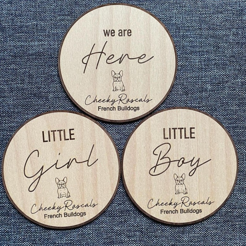 Custom Design Engraved Announcement Print Polyester Milestone Wood Card