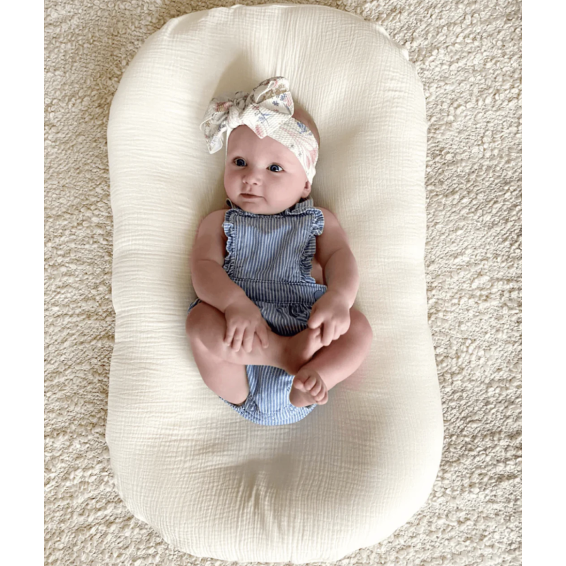 Muslin Baby Lounger Cover Soft 100% Organic Cotton Sofa Cover for Boys and Girls Newborn Lounger