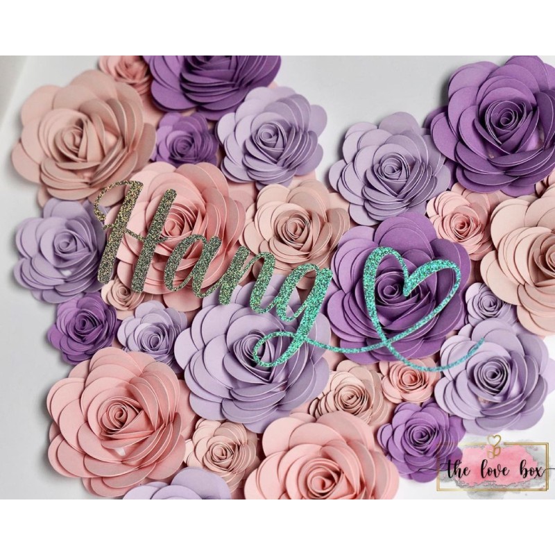 Custom Handmade Heart Shape Shadow Box with Flowers Photo Frame