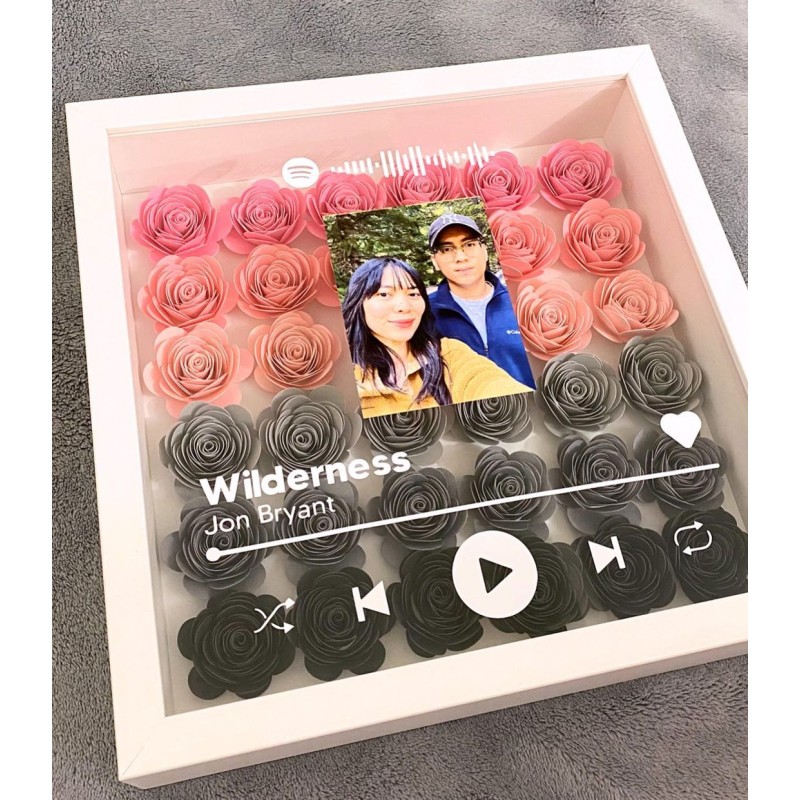 Shadow Box 4x6 Photo Frame with HD Plexiglass Deep Wood Memory Box Flower Display Case