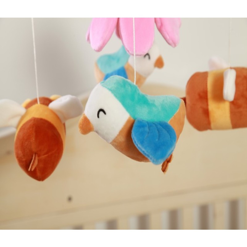 Nordic Style Children's Room Crochet Hanging Ornament Newborn Baby Crib Bird Flower Hanging Mobile Baby Toy