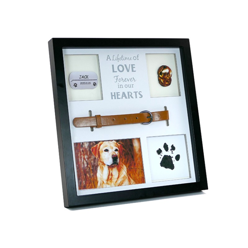 Wholesale Wooden Pet Paw Print Photo Frame Personalized Pet Memorial Frame