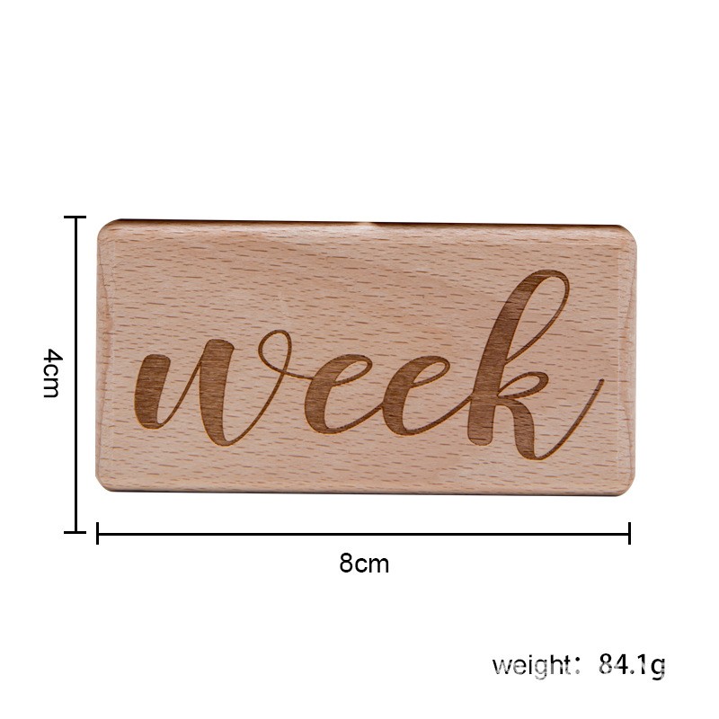 Baby Full Moon Birth Commemorative Milestone Photo Wooden Number Pose Block Growth Keepsake Wood Block