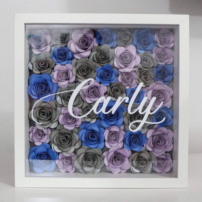 High Quality Custom 8x8 Acrylic Wood Shadow Box Display Case White Wall Art 3D Photo Frame