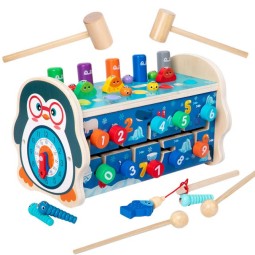 Wholesale Early Education Educational Toys Children Enlightenment Wooden Percussion Instrument Fishing Toys